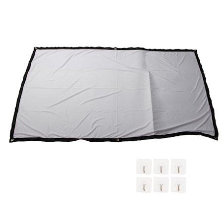 Udendørs Projektionsskærm 16:9 Krøllefast Foldbar Dobbeltsidet Bærbar Projektorskærm til Hjemmebiograf Udendørs Indendørs 72 Tommer