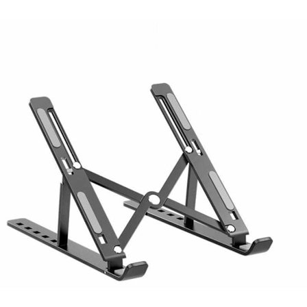 Alumiininen kannettavan tietokoneen jalusta - Seitsemän säätökorkeutta - Harmaa