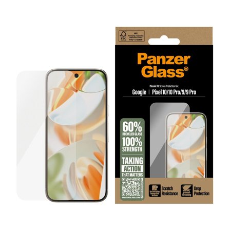 PanzerGlass Classic Fit Google Pixel 10, Google Pixel 10 Pro, Google Pixel 9, Google Pixel 9 Pro