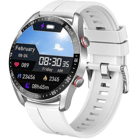 Icke-invasivt blodsockertest Smart Watch, Full Touch Health Tracker Watch med blodtryck, blodsyrespårning, sömnövervakning, vuxen, vit