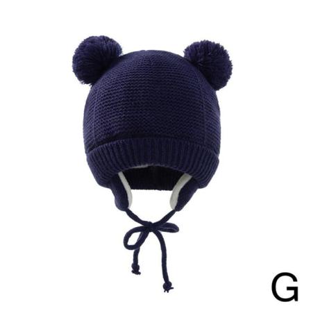 Söt Varm Pompom Baby Hat Vinter Stickade Mössor Spädbarn Bonn