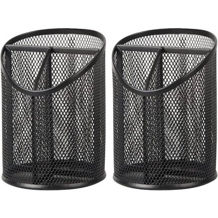 Penalhus med 3 rum, rundt penalhus i mesh, klasserumsorganisering, 2-pak