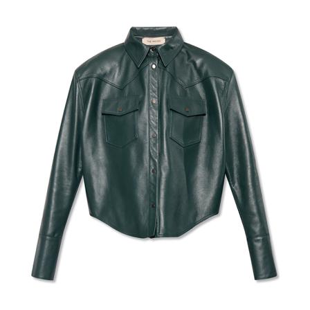 The Mannei Erskine leather shirt Grøn, Dame Bluser