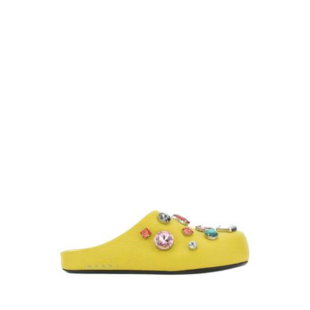 Marni, Fussbett Slip-On Sandals Żółty, Kobieta, Rozmiar: 36 EU