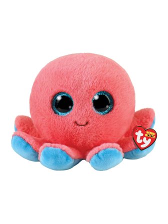 Ty Beanie Boos Sheldon Octopus 15cm tall, coral and very soft. Item No. 36390 with CE mark