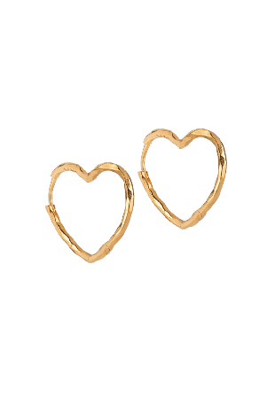 ENAMEL Copenhagen Hoops, Organic Heart Medium Örhängen Dam Guld ONESIZE