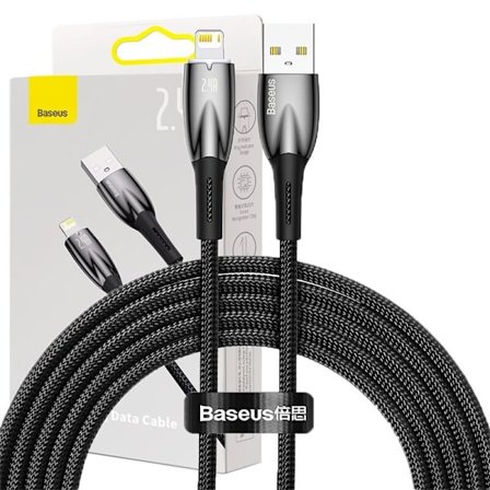 Baseus Glimmer Series-kabel USB-A - Lightning 480Mb/s 2.4A 2m svart