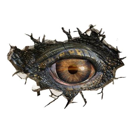 Seinän läpi dinosauruksen silmä tarrat kolmiulotteinen luova realistinen koristeellinen taustan seinätarrat