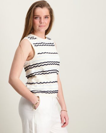 GANT Knitted Vest Top Cremefarvet Trøjer Pige - Kids Brand Store