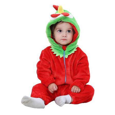 Baby Vinter Djur Jumpsuit Söt Cartoon Varm Fleece Romper