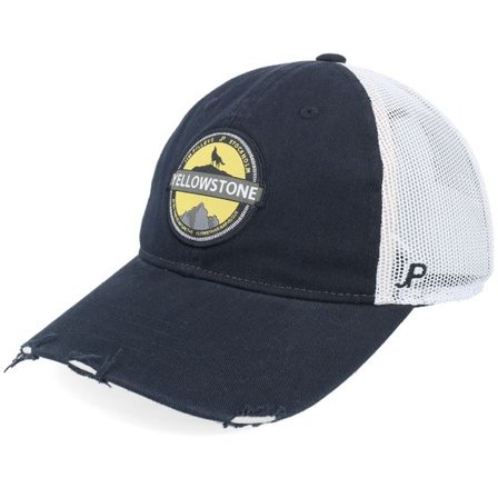 Jim Pilleus - Svart trucker Keps - Yellowstone Black/White Trucker @ Hatstore