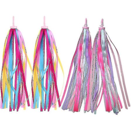 2 par cykelstreamere cykelstyr-bånd til børn drenge piger børn, scooter kvaster dekoration bedre