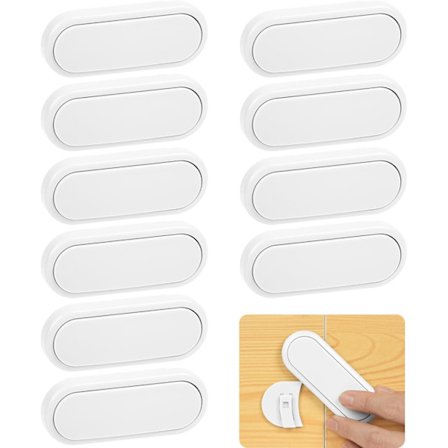 Børnesikre skabslåse, 10 styk børnesikre skabslåse, børnesikre låse til skabe, børnesikre spærrer til køkken, dør, skuffe, skab