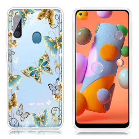 Butterfly läder Samsung Galaxy A11 fodral - Flerfärgad