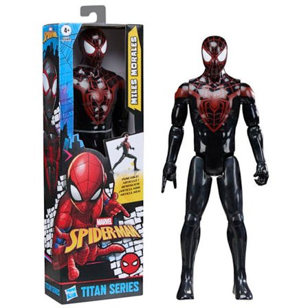Figurine Miles Morales 30 cm, Titan Series, superhelte legetøj til børn, Marvel Spider-Man, fra 4 år