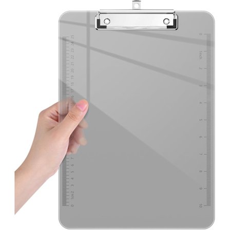 Genomskinlig Plast Clipboard - Brevstorlek 9" x 12.12" med Låg Profil Clip, Lättviktig Linjalbräda för Kontors- & Skolmaterial