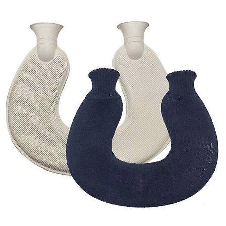 U-formet Varmtvandsflaske til Nakke og Skulder, Genanvendelig Smertelindring Bærbar Blød Strikket Betræk