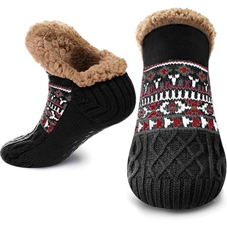 Gulvsokker, varme vintersokker, innesokker, peiskosetøfler, varme sklisikre hussokker voksne (størrelse 40–42), tykke plysjsokker, teppesokker