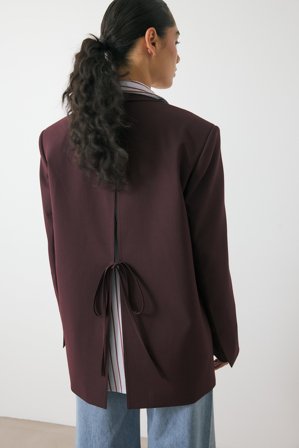 NA-KD Oversized Blazer with Open Back - Lang Blazers - Brun - EU 32