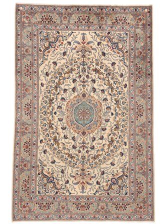 Tapete Moud Sherkat Farsh 200X305 Castanho/Bege (Lã, Pérsia/Irão)