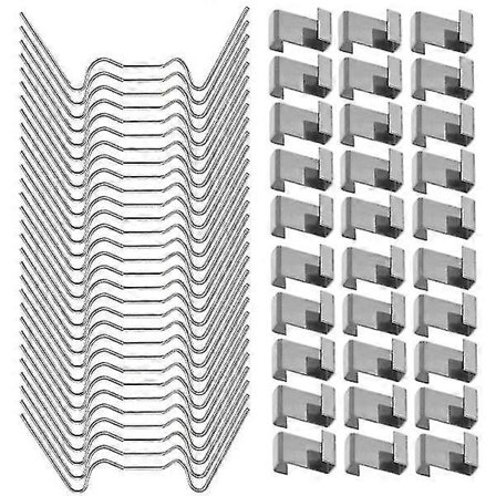 100 stk. Drivhusklemmer til Glas Rustfrit Stål Drivhusvindue Beslag Klips til Drivhus Glasklemmer