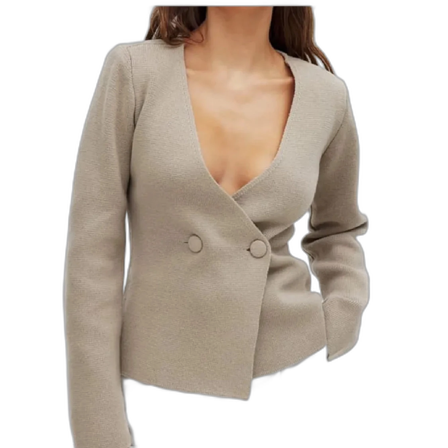 Beige omlott kavaj med knappar