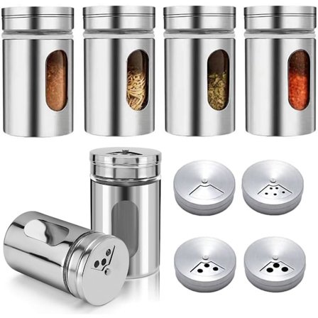 Pieces Lille Krydderiglas, 80 ml Krydderibokse, Krydderiopbevaringsglas, Krydderiglas med Lufttæt Låg, Krydderiglas Sæt Køkkenkrydderier, til Køkken, 