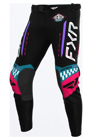 Crossbukser FXR Podium Gladiator MX Sort/Koral/Blågrøn 28