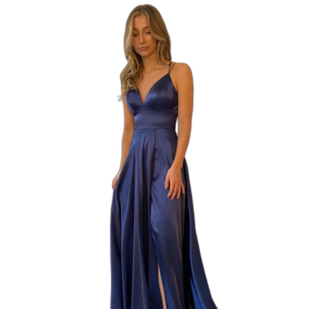 Marinblå balklänning