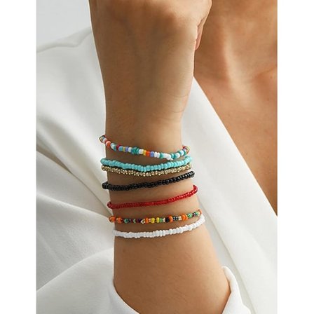 Colorful Beaded Bracelets for Women Bohemian Stackable Stretch Br