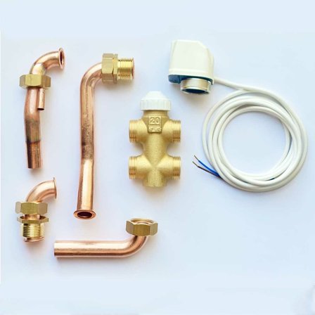 Kit valvola a tre vie 3V2X per ventilconvettori Clivet Aura attacchi acqua destri 3/4"