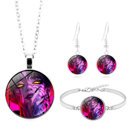 K-POP Demon Hunter Pige Halskæde Sæt Cross-border Europæisk og Amerikansk Hot Selling Sølv Armbånd Øreringe Smykker Tre-delt Sæt