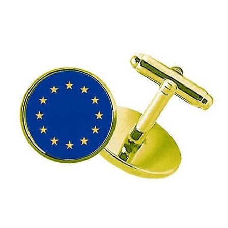 EU Nationell Flagga Europa Land Dubbade Affärs Metall Manschettknappar Gyllene