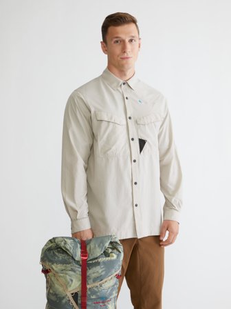 Klättermusen Syn LS Skjorta Herr - Silver Creme - L