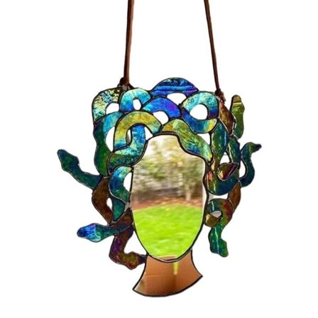 [NT] Hængende spejl i farvet glas Kreativt vægmonteret spejlophæng til hjemmet Farverig