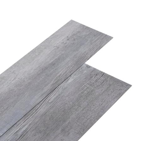 Vidaxl Golvbrädor I Pvc 5,26 M² 2 Mm Mattgrått Trä Grå