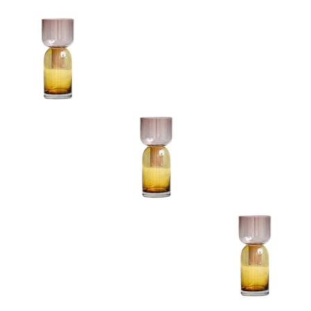 1/2/3 Minimalistiska färgglada glasvaser Hem Hand Vas Pot Room Purple yellow 8x8x19CM 3Set