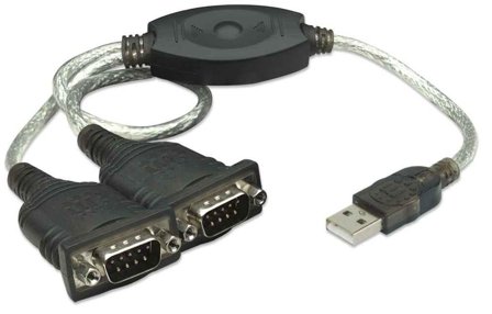 Manhattan Dual Serial To USB Converter - Seriell adapter - USB - RS-232 x 2