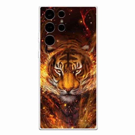Deco Samsung Galaxy S23 Ultra Etui - Flame Tiger