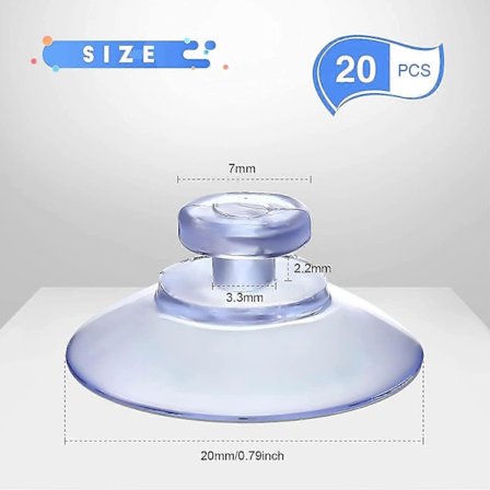 20 Stycken Sugkoppar 20 Mm Plast Sugproppar Utan Krokar För Utomhusbruk