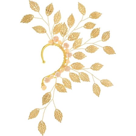 Elf Øremanchetter Klips-på Ørepynt for Kvinner Gull, Blad Englevinger Øremanchetter, Fe Elf Ører, Blomst Ørepynt for Halloween Elf Jentefest Bryllup