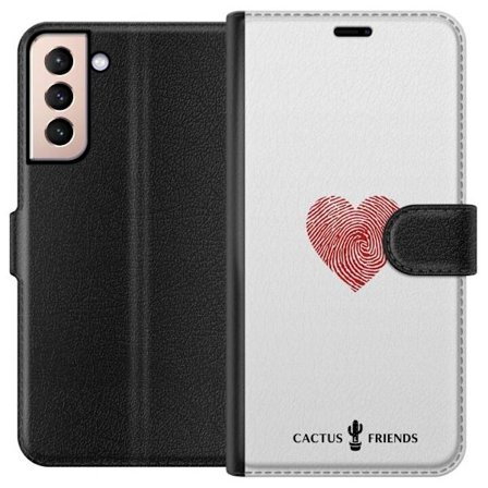 Kompatibelt Lommeboketui til Samsung Samsung Galaxy S21 Cactus and Friends - Fingerprint Love