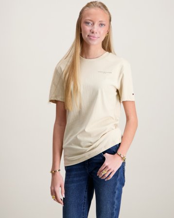 Tommy Hilfiger U MINI CORP LOGO TEE SS Beige T-Shirts Mädchen - Kids Brand Store