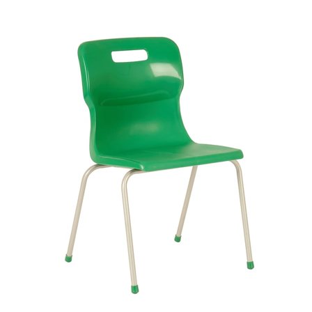 4 leg plastic school chair, H 460 mm, green