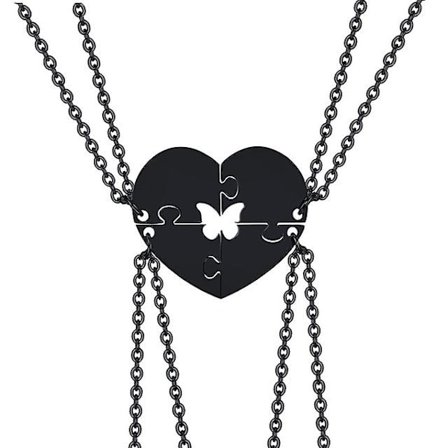 4 bitar pussel Hert Halsband Hänge Cutsom Namn Id Tags Vänskap Bff Siser Brother Present