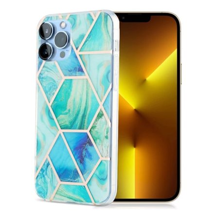 Marmormotiv iPhone 13 Pro Max skal - Grön