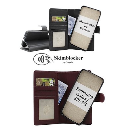 Skimblocker Samsung Galaxy S25 Magnet Plånboksfodral