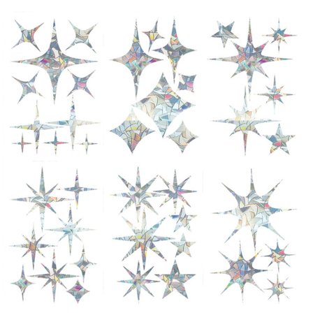 6 stk. blændende regnbueprisme elektrostatisk glas klistermærke 3D laser limfri fuglebeskyttelse antikollisionsfilm, 1