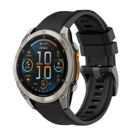 Quick Fit 26mm 22mm 20mm Silikonarmband kompatibelt med Garmin Fenix 8/Tactix 8/Enduro3/Fenix E 7X 6X Armband kompatibelt med Forerunner 965 265 Bälte