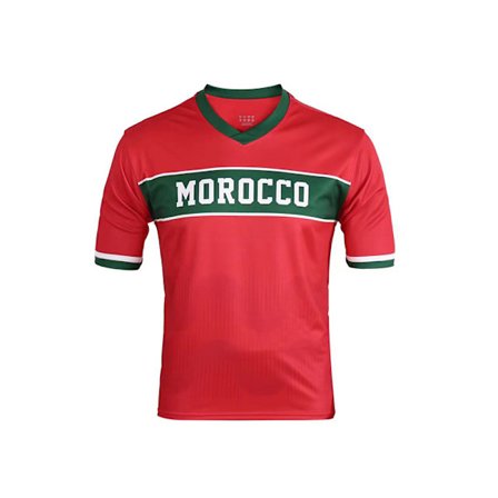 Sports Marocko fotbollströja – Jersey Style kortärmad sportlandslag grafisk sport T-shirt, S